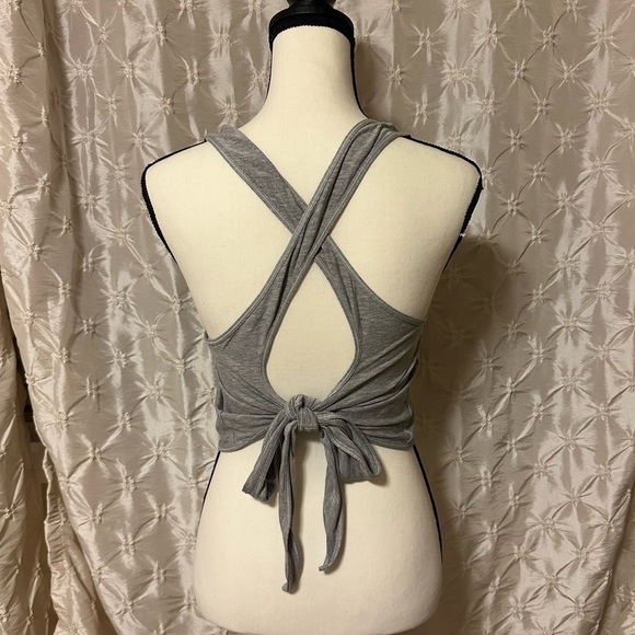 Lululemon Turn to Tie Wrap Tank Top Heathered Core Light Grey Yoga - Picture 4 of 11